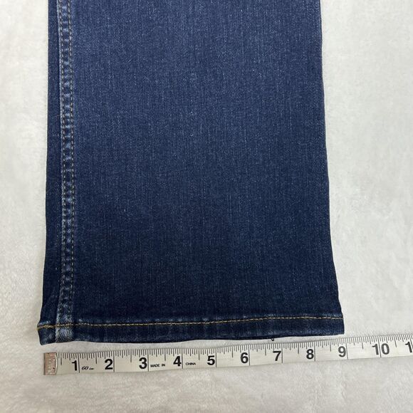 Lee Jeans Womens 12 Long Blue Dark Wash Bootcut Stretch Denim Zip Fly Classic - Picture 8 of 13